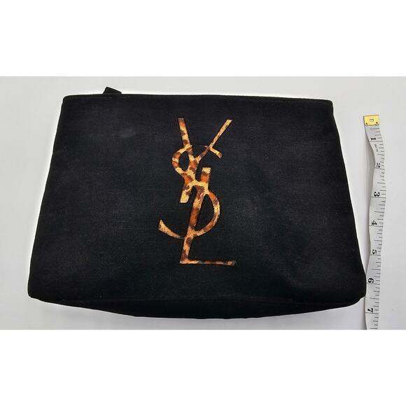 YSL Perfums Black and Animal Print Makeup Bag - Picture 3 of 7